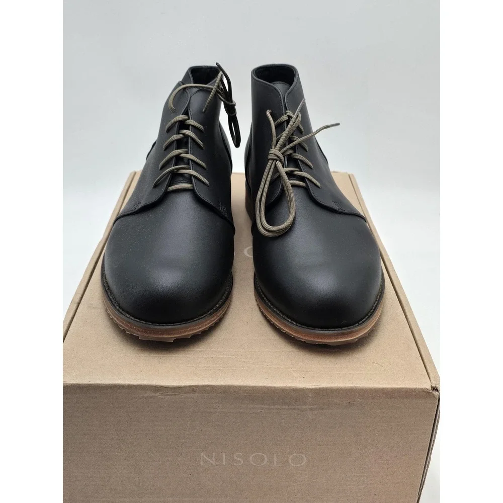 Nisolo Everyday Chukka Boots‎ Mens Size 8 Black Leather Lace Up Ankle Dress New